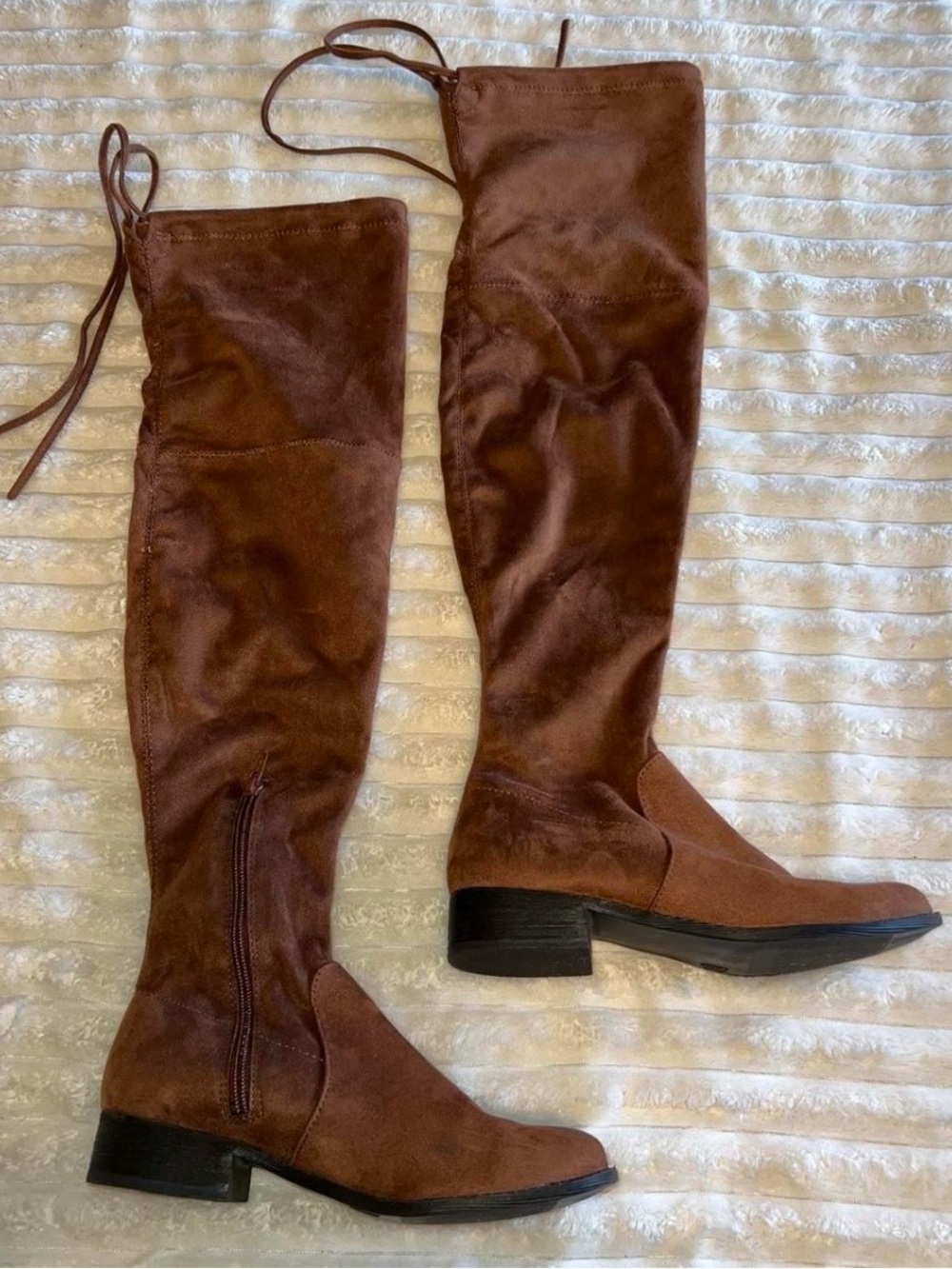 Brown Over-the-Knee Suede Boots